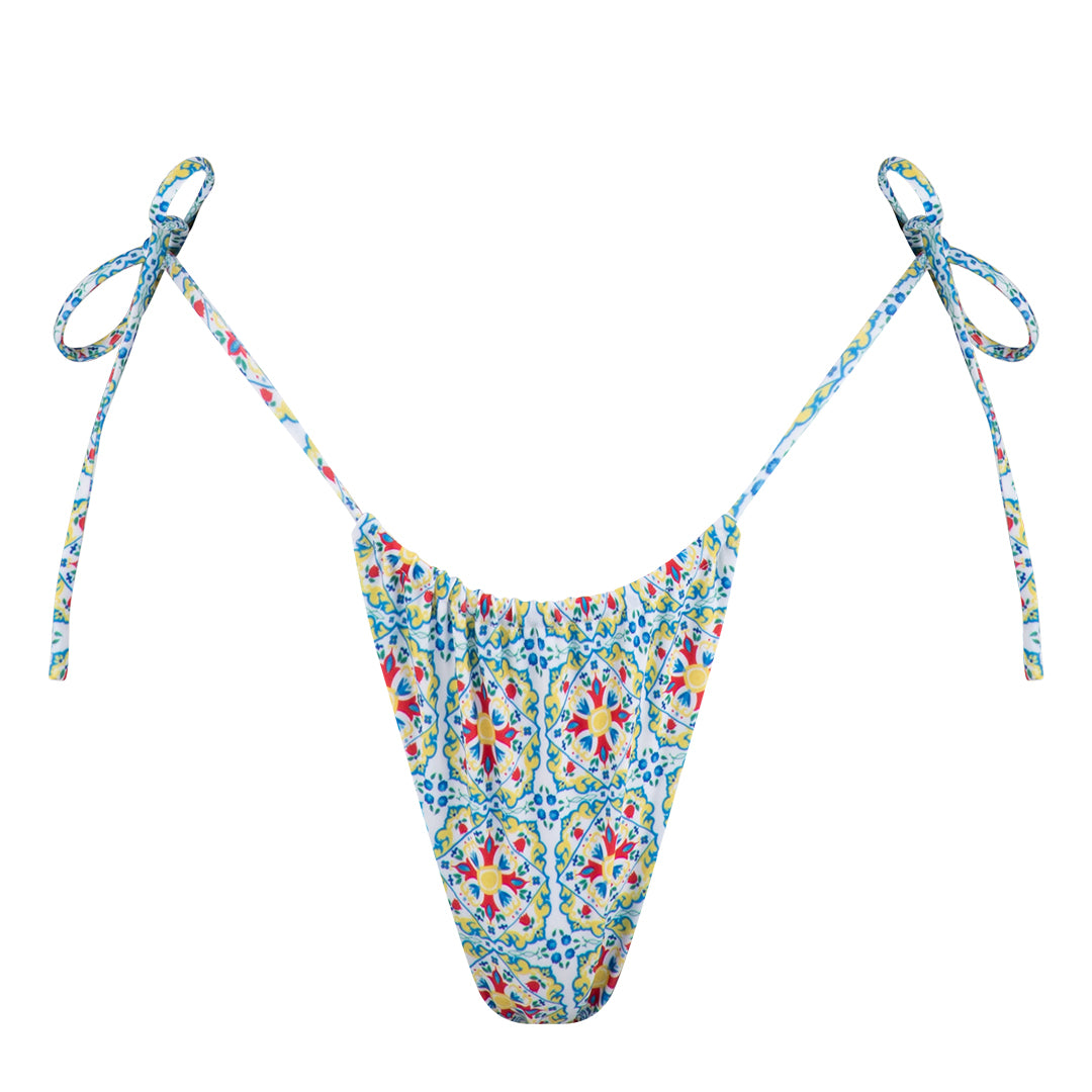 Tile Pattern String Bikini Bottom